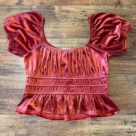 ALTAR’D STATE Rust Velvet Crop Top Size Medium EUC - Picture 1 of 5